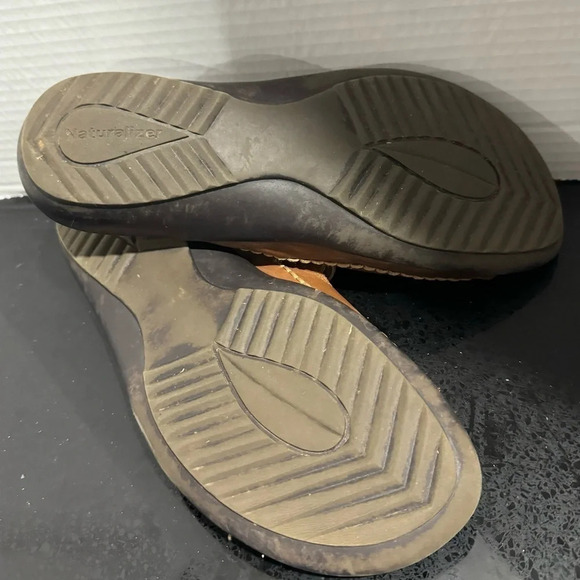 Naturalizer Leather Adjustable Sandals comfort walking brown modern boho US 9 - Picture 4 of 5